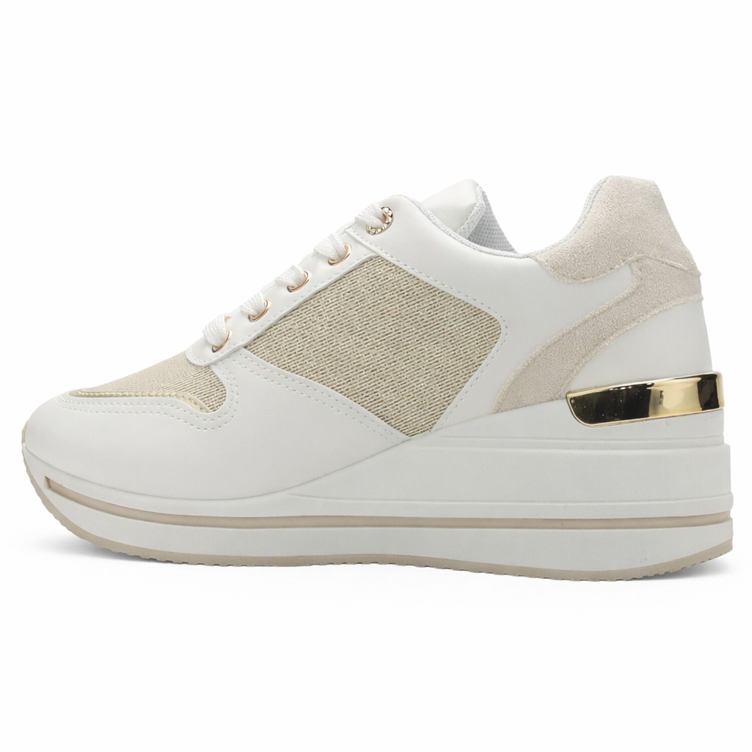 Zapatilla Blanco Y Dorado Mujer Urbano Chalada Bolkinew image number 1.0